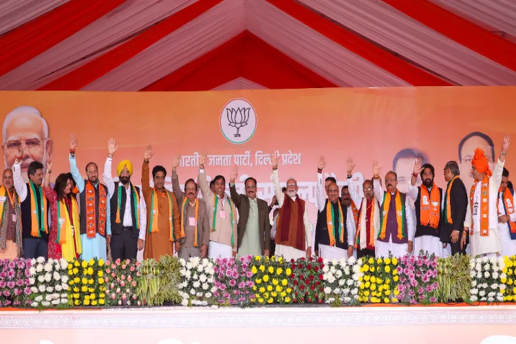 Prime Minister Narendra Modi at BJP rally in Delhi