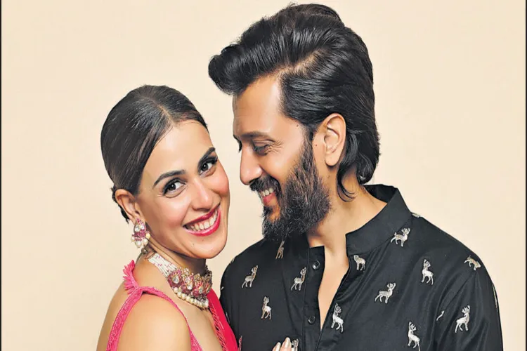 Actors Genelia and Ritesh Deshmukh