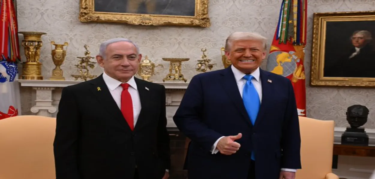 President Donald trump with PM Benjamin Netanyahu at White House