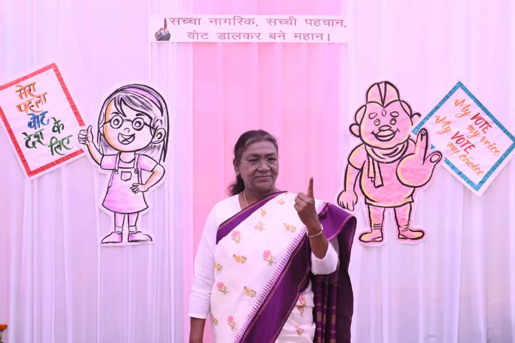 President Droupadi Murmu after casting her vote