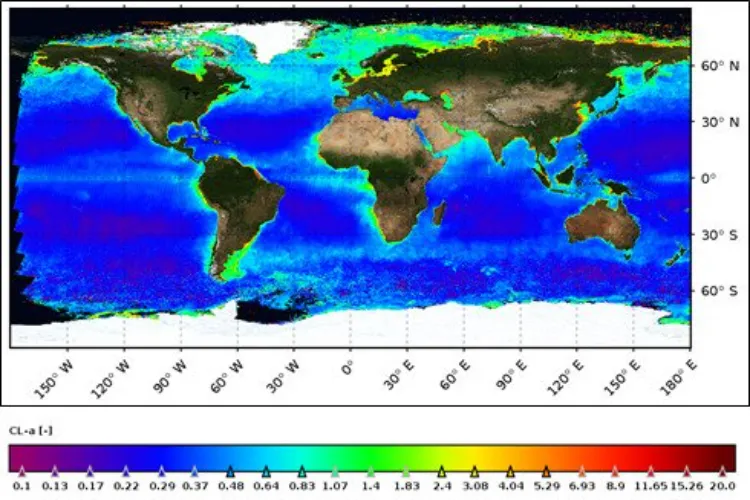 Image of phytoplankton concentration captured by the ISRO satellite