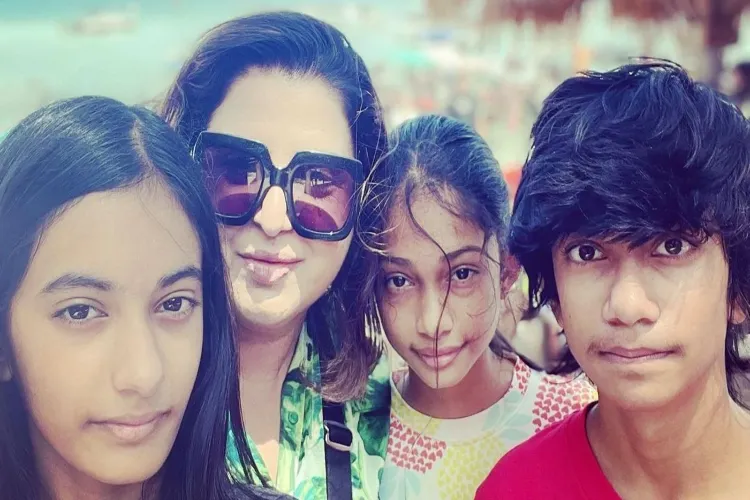 Film maker Farah Khan with her children