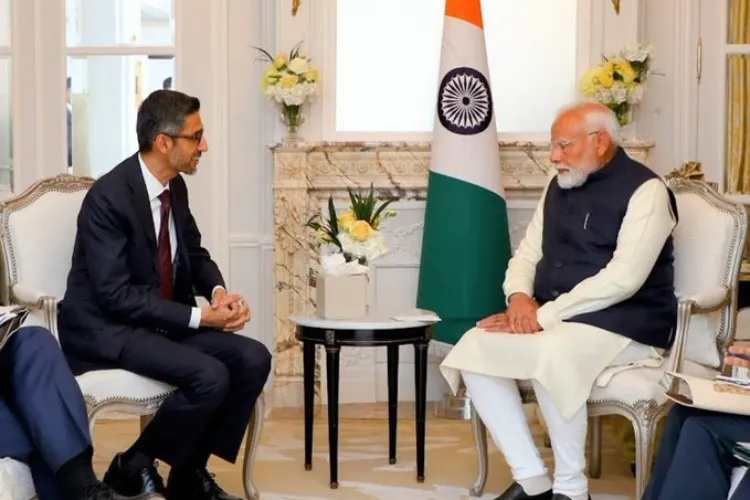 Prime Minister Narendra Modi with CEO of Google Sunder Pichai