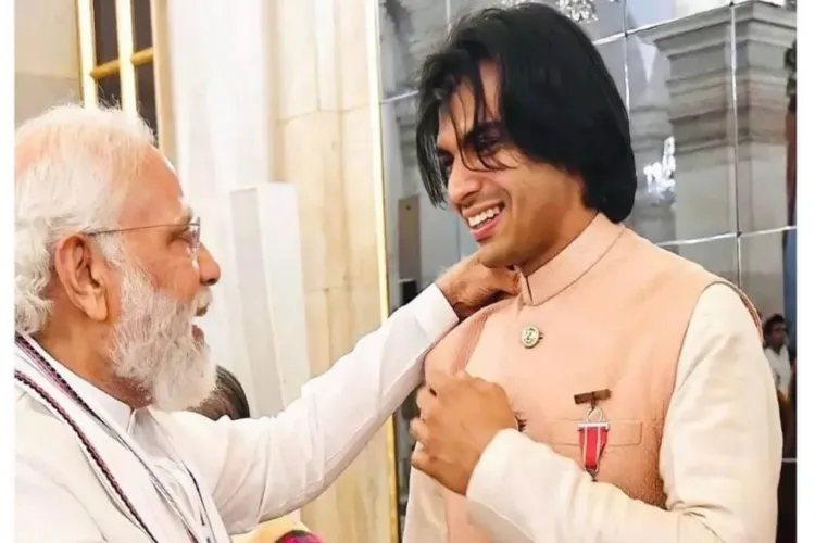 PM Modi with Olympian Neeraj Chopra