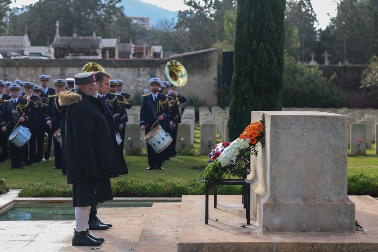 PM Modi at Mazargues War Cemetery with President Emmanuel Macron