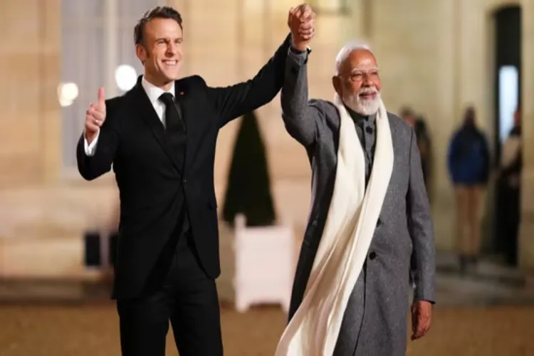 PM Modi with French President Emmanuel Macron