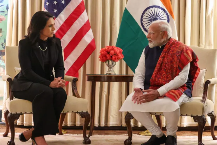 Prime Minister Narendra Modi with US Director of Intelligence Tulsi Gabbard in Washington DC