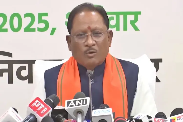 Chhattisgarh Chief Minister Vishnu Deo Sai addressing the media