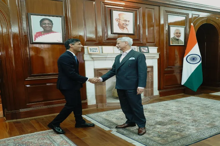 Former Prime Minister of the United Kingdom Rishi Sunak meets External Affairs Minister (EAM) S. Jaishankar in New Delhi