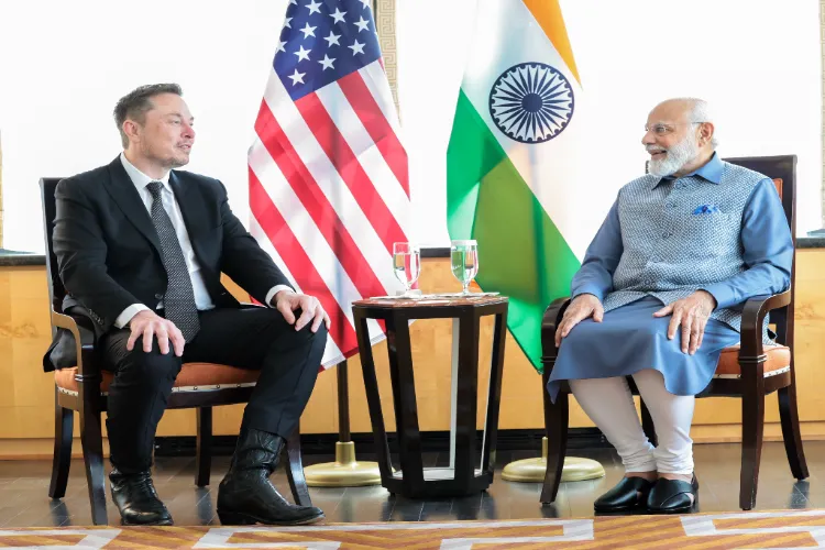 Prime Minister Narendra Modi with Elon Musk