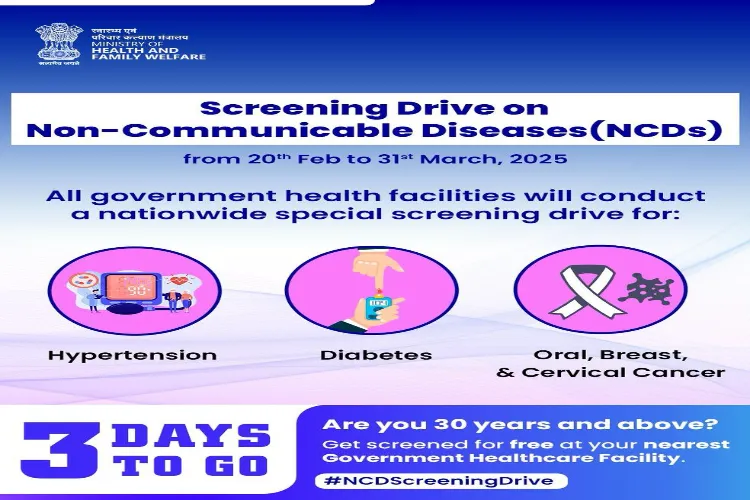 Health Ministry to launch nationwide screening drive for high BP, diabetes, cancer