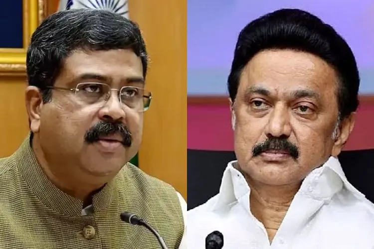 Dharmendra Pradhan and MK Stalin