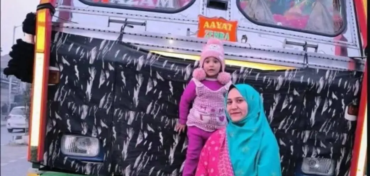 Rabiya Yaseen with her daughter in front of her truck (Courtesy: Rabiya Vlogs 786