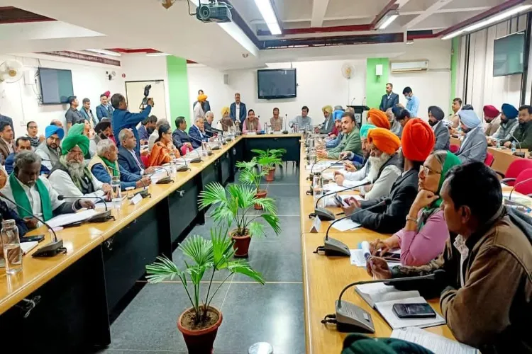 Talks between farmers and a central team in Chandigarh