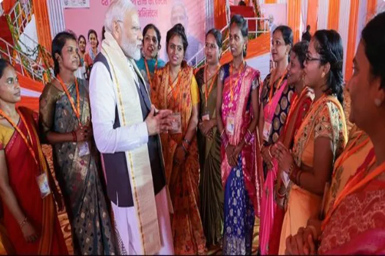 Prime Minister Narendra Modi with women