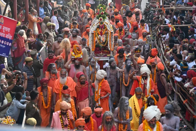 Naga Sadhus in Procession for Maha Shivratri