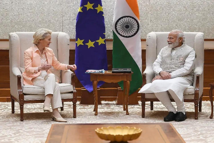 Prime Minister Narendra Modi holds talks with European Commission president Ursula von der Leyen in New Delhi (File photosr