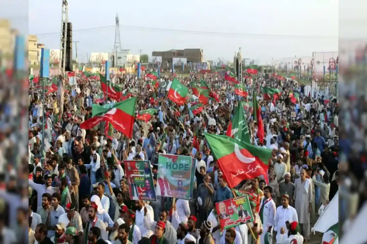 PTI workers protesting in Islamabad