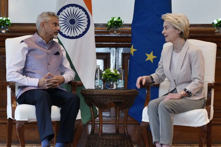 External Affairs Minister Dr S Jaishankar with European Commission President Ursula von der Leyen in Delhi