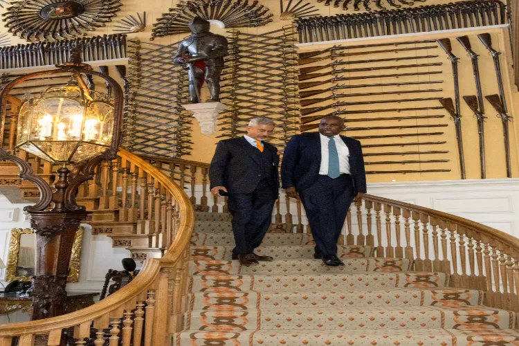 External Affairs Minister Dr. S. Jaishankar with UK Foreign Secretary David Lammy during a tour of the historic Chevening House in London