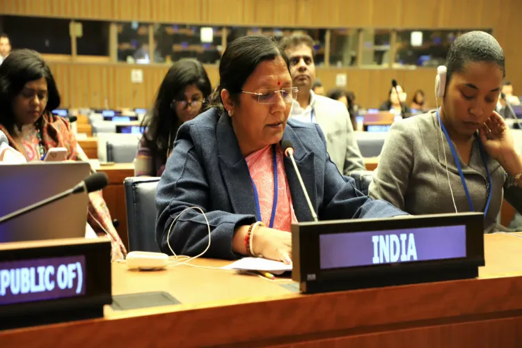 Savitri Thakur, Union Minister of State for the Ministry of Women and Child Development at the 63rd session of the UN's Commission for Social Development (CSoCD), in New York, US