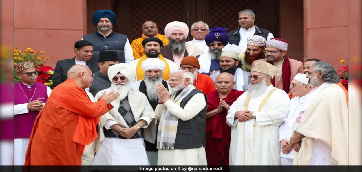 Leaders of different faiths meeting Prime Minister Narendra Modi in new Parliament building