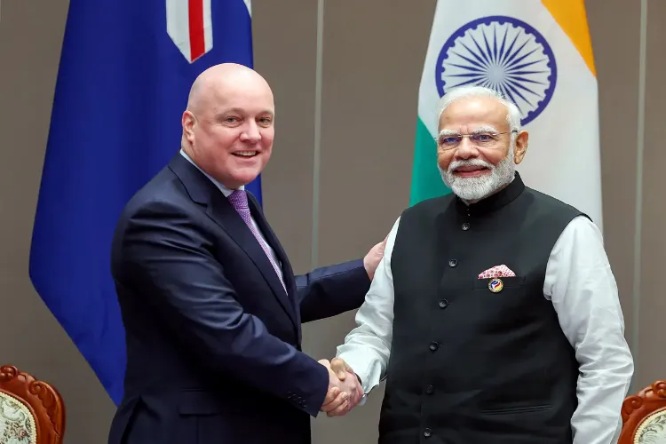 PM Narendra Modi with Prime Minister of New Zealand Christopher Luxon