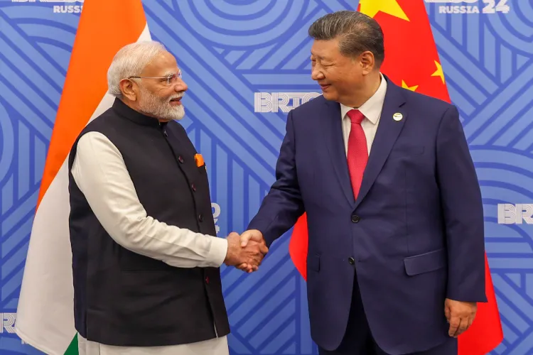 Prime Minister Narendra Modi holds a bilateral meeting with Chinese President Xi Jinping on the sidelines of the BRICS Summit in Kazan on October 23, 2024