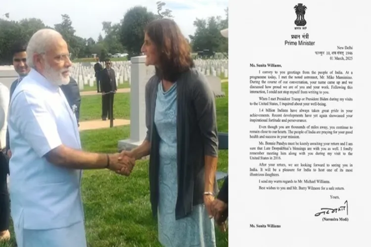 Ahead of Sunita William’s ‘homecoming’, PM Modi pens letter to India’s illustrious daughter