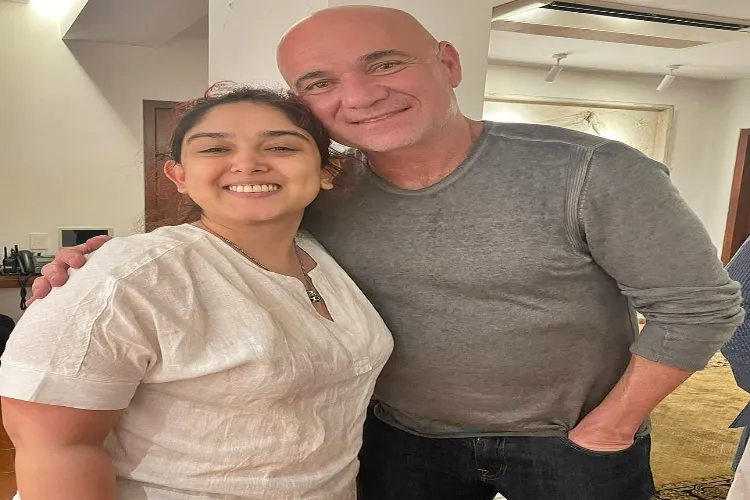 Ira Khan and tennis player Andre Agassi