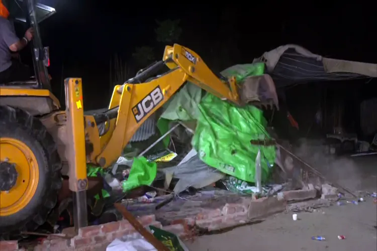 Punjab Police demolished the tents erected by farmers at the Punjab-Haryana Shambhu Border, where they were sitting on a protest over various demands, on Wednesday.