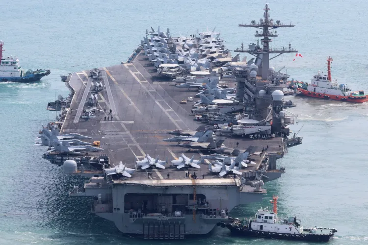 South Korea, US, Japan hold trilateral drills involving American aircraft carrier