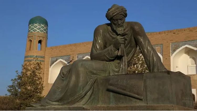 Mohammad ibn Musa al-Khwarizmi's statue at Khiva, Uzbekistann  